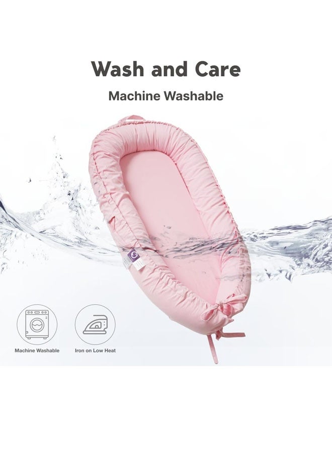 مهد اطفال, مفرش مواليد, سرير أطفال رضع، سرير سفر للأطفال، سرير استرخاء للأطفال، سرير داخلي ناعم ومسامي، يلتف بزاوية 360 درجة، مناسب لعمر 0-12 شهرًا، هدية مثالية للآباء الجدد، مصنوع من القطن 100%، يلتف بزاوية 360 درجة. - Image 4