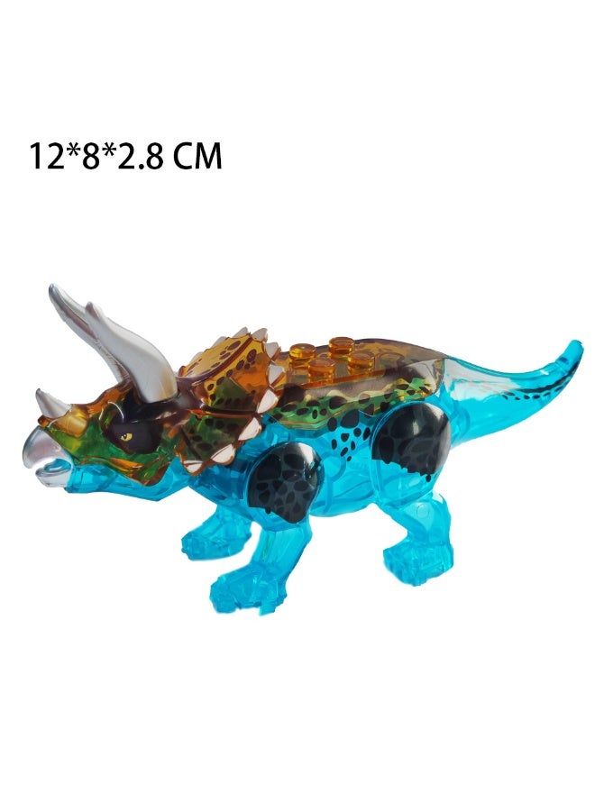 NIBEMINENT Jurassic Dinosaur Building Blocks - Mini Transparent Crystal Assembleable Dinosaurs
