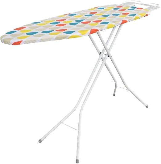 Lightweight Folding Ironing Board Iron Board Iron Rest Sturdy 4 Leg With Strong Frame And 100 Cotton Cover Ironing Boards Free Standing Compact Easy Carry Camper Van Caravan 105x33cm