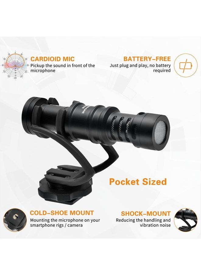 COMICA Camera Microphone,Comica CVM-VM10II Professional Video Microphone with Shock Mount, Deadcat,Compact Shotgun Mic Compatible with iPhone,DSLR Camera,Android Smartphones- Perfect for TikTok YouTube Vlog - Image 2