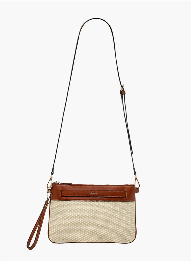 Celeste Women's Textured Clutch with Detachable Strap and Zip Closure