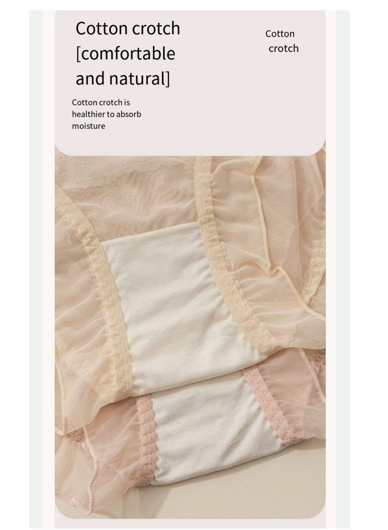 70-120kg Free size Womens Underwear Cotton Bikini Panties High Cut Lace Panty Stretch Hipster Underpants Ladies Briefs - Image 2