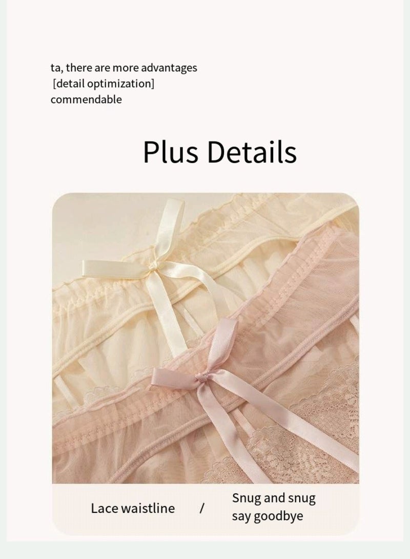 70-120kg Free size Womens Underwear Cotton Bikini Panties High Cut Lace Panty Stretch Hipster Underpants Ladies Briefs - Image 5