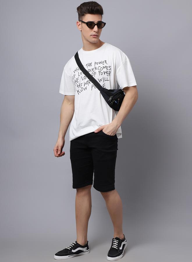 Take Two Men Off White Graphic Print Oversized T-Shirt - Image 5