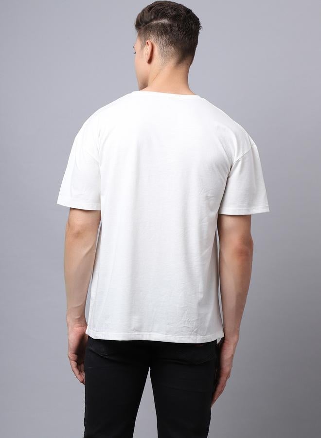 Take Two Men Off White Graphic Print Oversized T-Shirt - Image 2