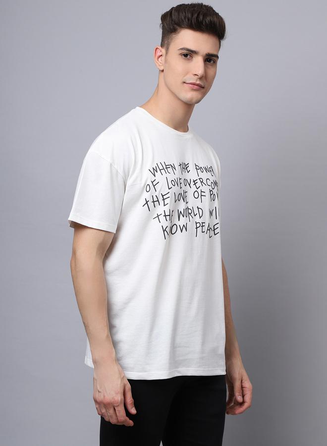 Take Two Men Off White Graphic Print Oversized T-Shirt - Image 4