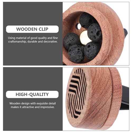 PartyKindom Car Perfume Diffuser Clip - Aromatherapy Essential Oil Vent Air Fresh, Wooden Aroma Diffuser for Car, Compact Design - Image 3