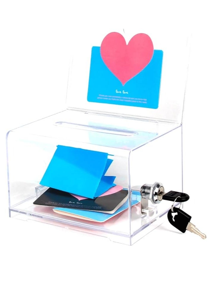 Terabyte صندوق تبرعات وأصوات مغلق من الأكريليك (6.25" × 4.5" × 4") - شفاف - Image 1