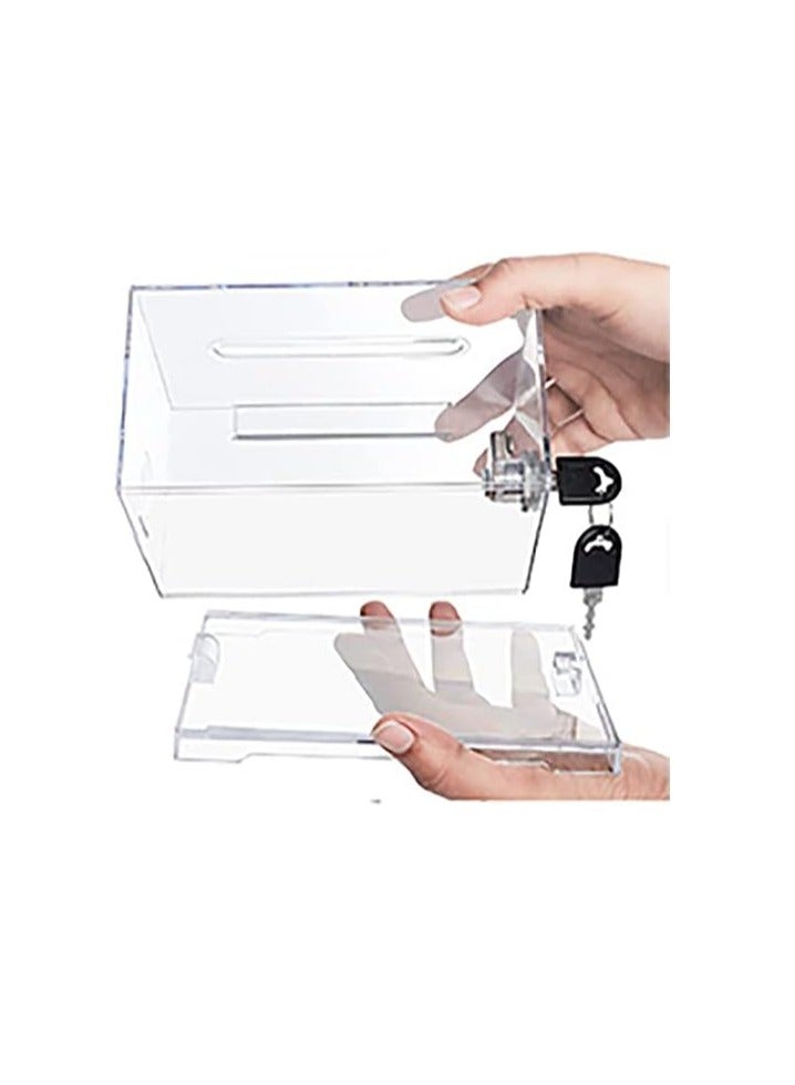 Terabyte صندوق تبرعات وأصوات مغلق من الأكريليك (6.25" × 4.5" × 4") - شفاف - Image 4