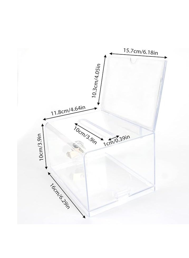 Terabyte صندوق تبرعات وأصوات مغلق من الأكريليك (6.25" × 4.5" × 4") - شفاف - Image 2