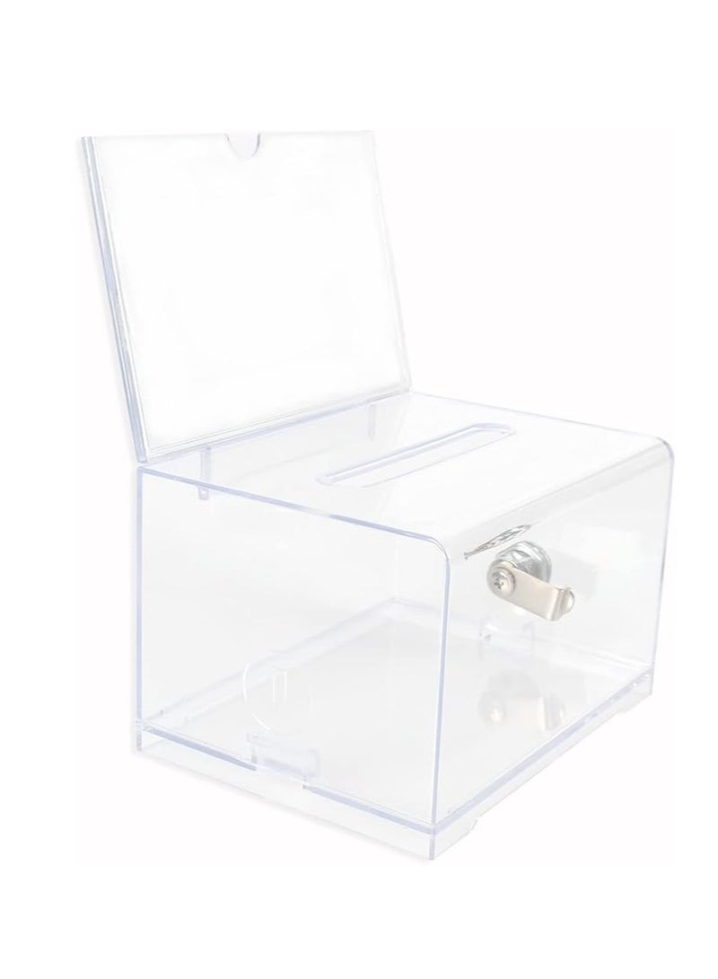 Terabyte صندوق تبرعات وأصوات مغلق من الأكريليك (6.25" × 4.5" × 4") - شفاف - Image 3