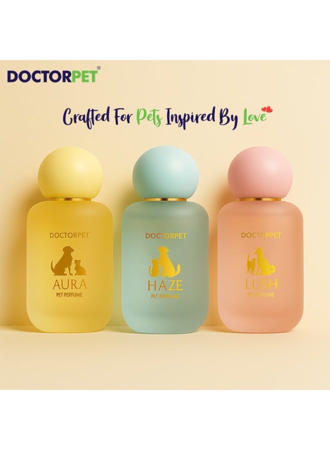 DOCTERPET عطر دكتور بيت أورا للحيوانات الأليفة - 50 مل - رائحة ناعمة ومنعشة للحيوانات الأليفة - رذاذ عطر نظيف وأنيق للحيوانات الأليفة - Image 5
