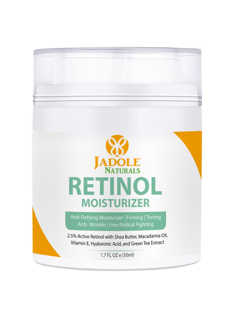 Jadole Naturals Beauty Retinol Moisturizer Cream With Hyaluronic Acid, Vitamin E, Vitamin B5 - 50ml, For Face & Eye Firming, Toning - Image 1