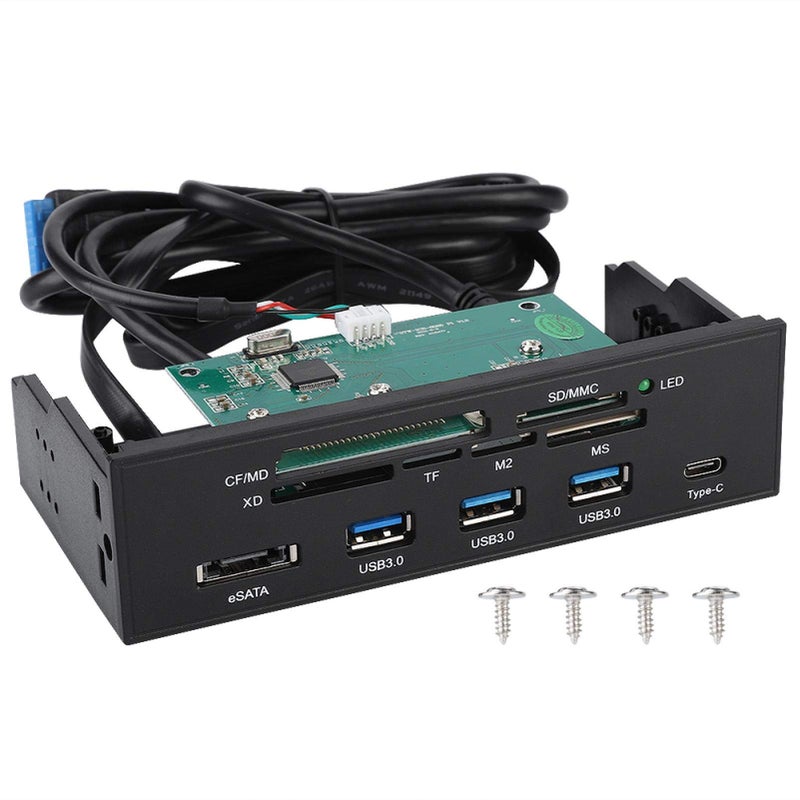 Internal Card Reader 525inches USB 30 Interface Multifunction Internal Card Reader Dashboard PC Front Panel with eSATA and USB 31 Port Support M2 MSO Memory MS XD 64G CF Card