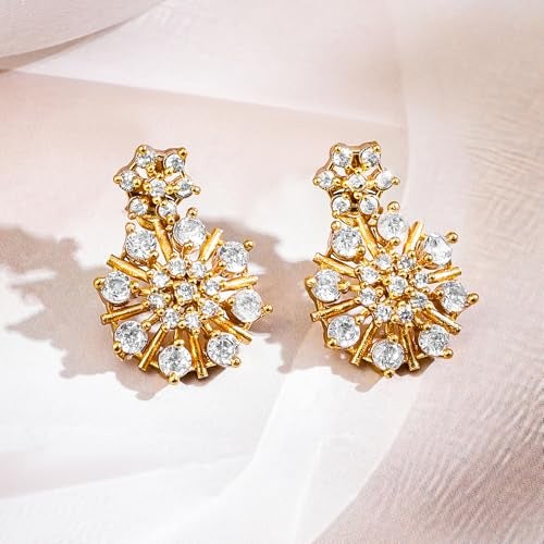 Rubans 22K Gold-Plated Floral Cubic Zirconia Studded Jewellery Set - Image 5