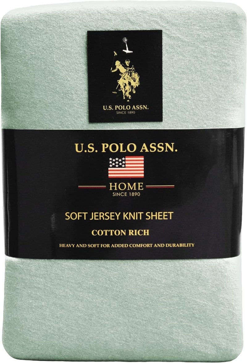 U.S. Polo Assn. U.S. Polo Assn. All Season  Soft and Cozy T-Shirt Material  1800 Thread Count 4-Piece Cotton Rich Jersey Sheet Set - Image 1