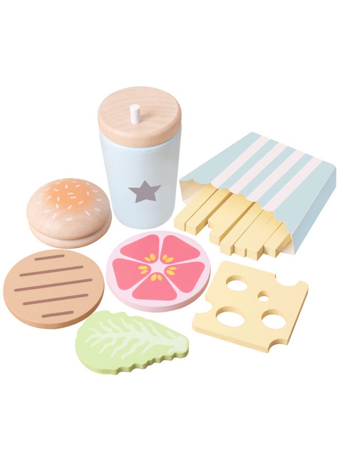 Interesting Simulation Kitchen Tableware Series Children Play House Fruit Toy Set Kindergarten Student Gift-Color:American Breakfast - Image 4