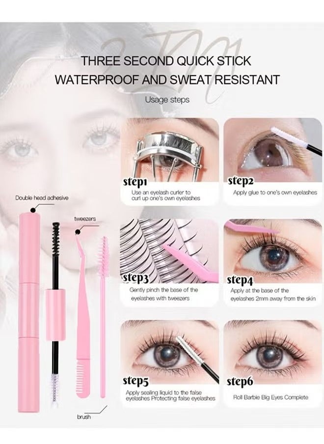 GOOD DEAL 282Pcs Barbie DIY Single Cluster False Eyelashes Glue Set Natural Segmented Grafting Eyelash Extension Kit  - Image 5