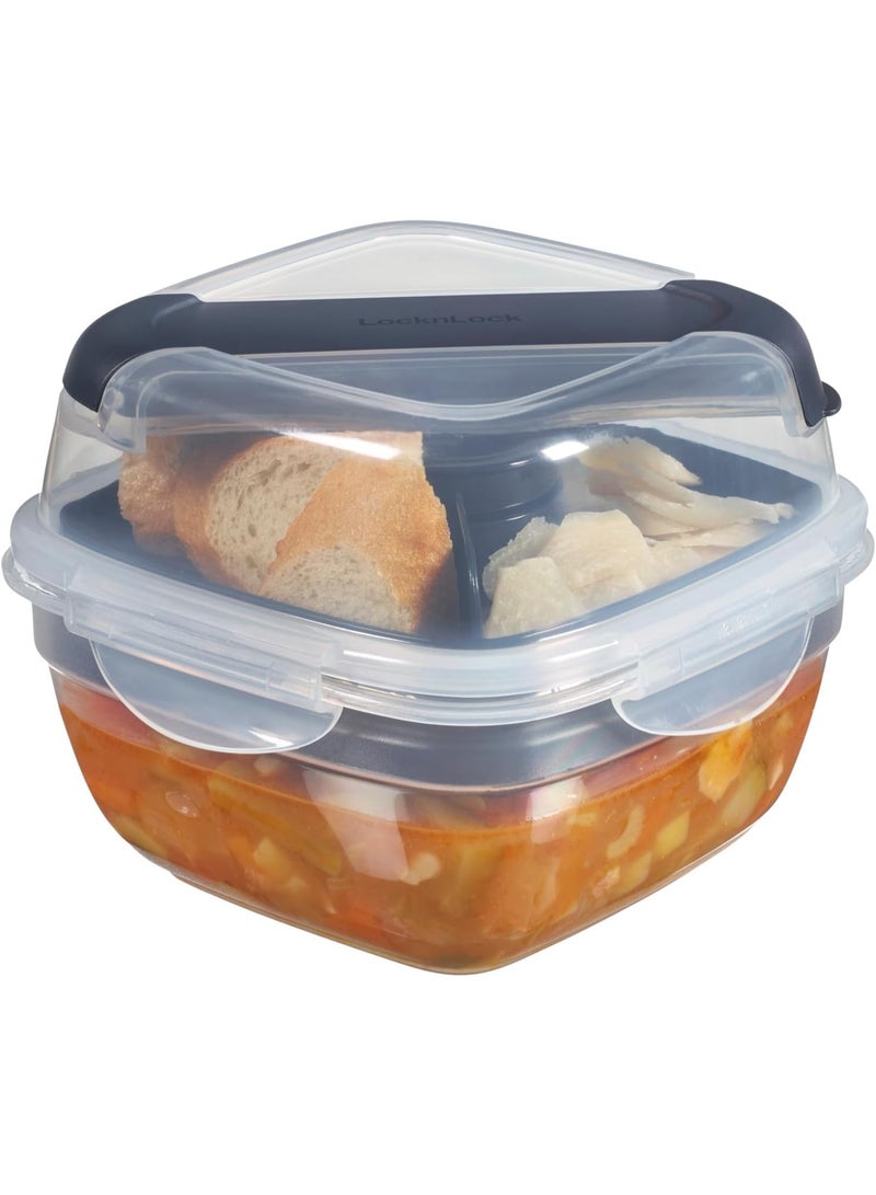 لوك اند لوك حافظة طعام وسلطة 2 في 1 بألوان متنوعة - Image 2