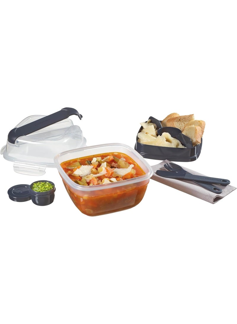 لوك اند لوك حافظة طعام وسلطة 2 في 1 بألوان متنوعة - Image 4