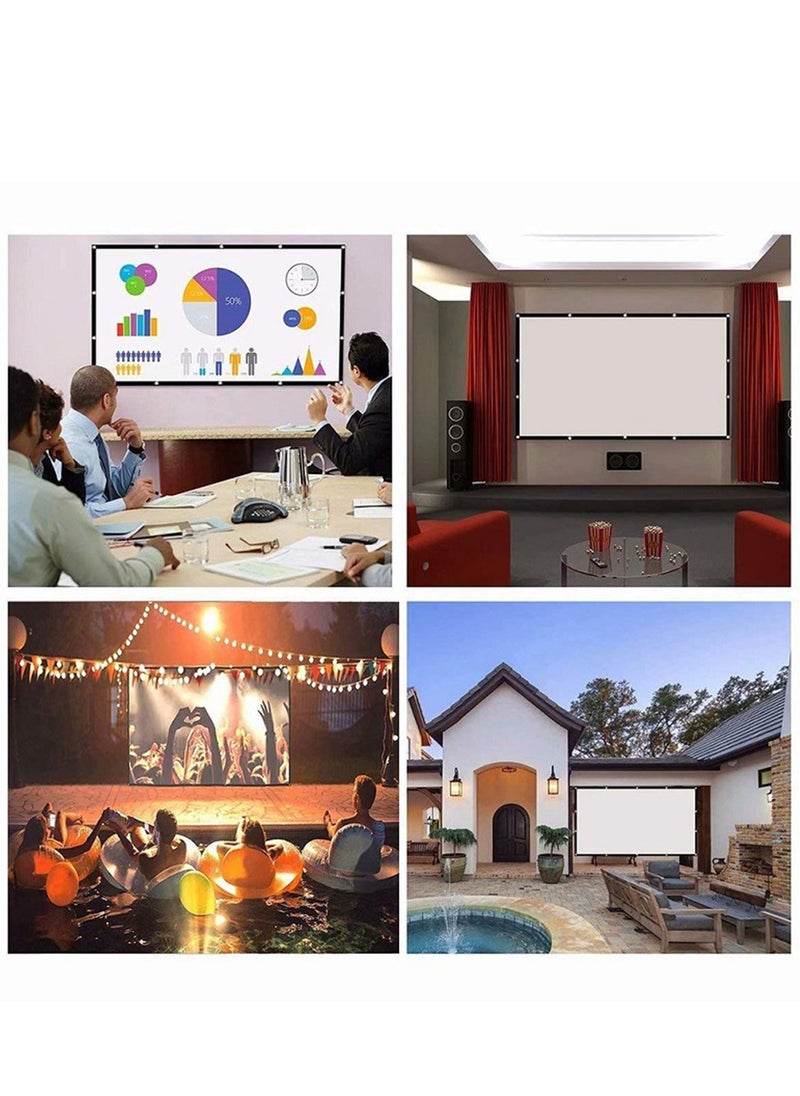 4K Ultra Clear Anti-Glare Projector Screen 100 Inch Foldable - Dual Sided HD Projection Screen for Indoor/Outdoor Movies, Home Theater & Portable Use (16:9 Aspect Ratio)