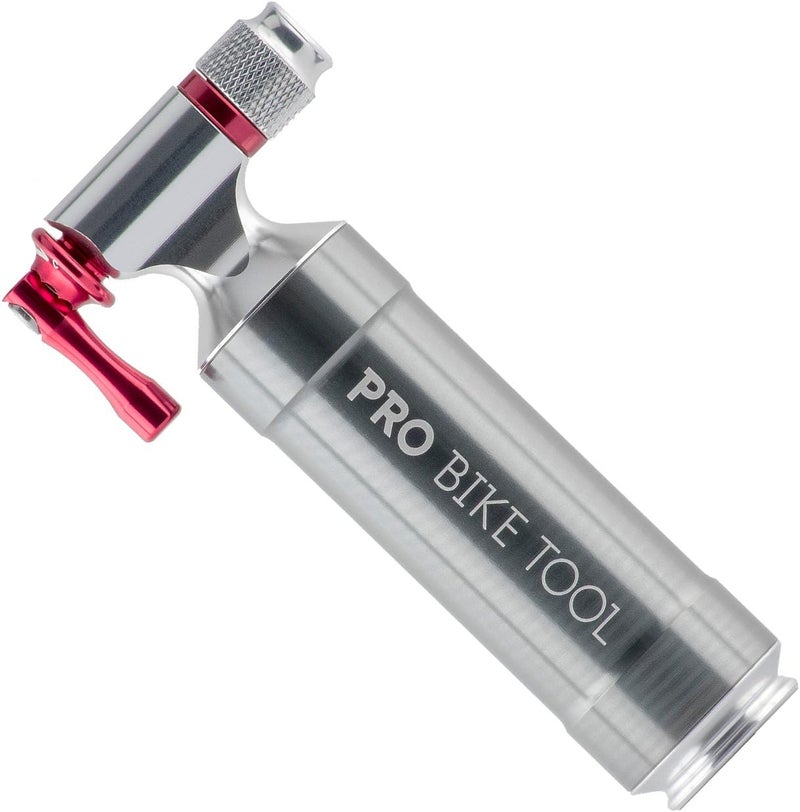 Pro Bike Tool CO2 Inflator with Cartridge Storage Canister Quick, Easy and Safe - for Presta and Schrader - Bicycle Tire Pump for Road and Mountain Bikes - Image 1
