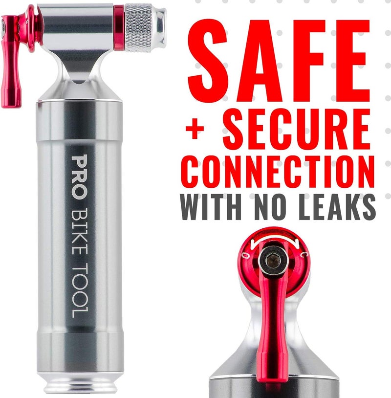 Pro Bike Tool CO2 Inflator with Cartridge Storage Canister Quick, Easy and Safe - for Presta and Schrader - Bicycle Tire Pump for Road and Mountain Bikes - Image 5