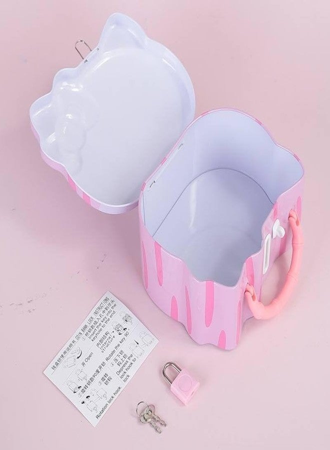 SQUICKLE حصالة نقود محمولة بتصميم كرتوني لطيف من SQUICKLE | صندوق توفير نقود بقفل رقمي | هدايا صغيرة للأولاد والبنات | أفضل هدايا للأطفال (عبوة واحدة) (قطة) - Image 3