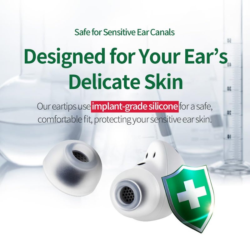 AZLA SednaEarfit MAX لسماعات Galaxy Buds 2 Pro باللون الأسود الشبح (ML)، نصائح سماعات الأذن لسماعات الرأس اللاسلكية، نصائح استبدال سماعات الأذن لإلغاء الضوضاء، نصائح أذن معتمدة من سامسونج لسماعات Galaxy Buds 2 Pro - Image 2