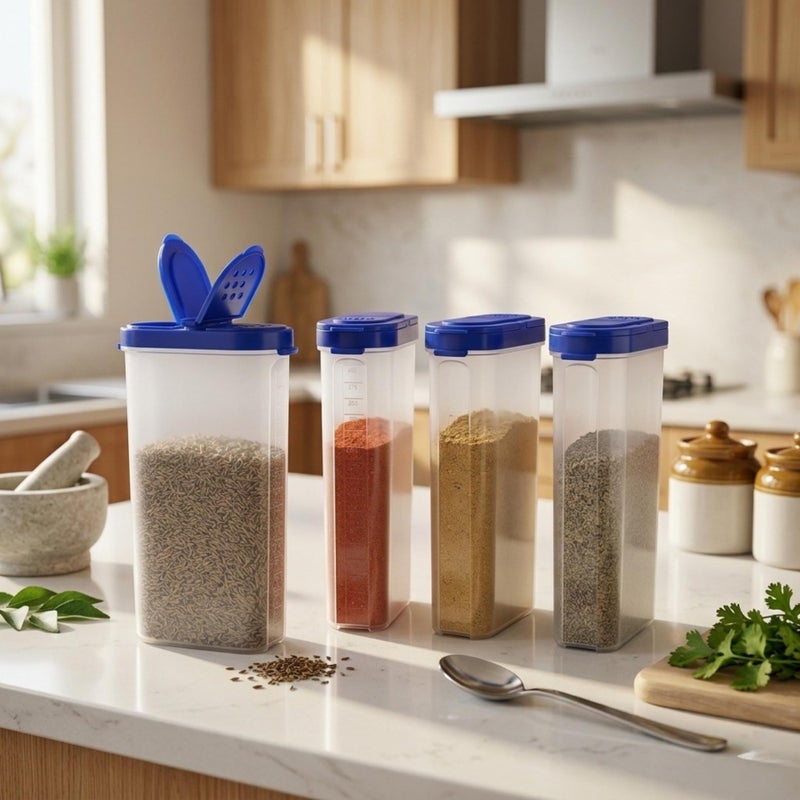 Mahaware Modular Wonder Spice Shaker and Sprinkler Set, 425ml, Set of 4, Blue - Image 4