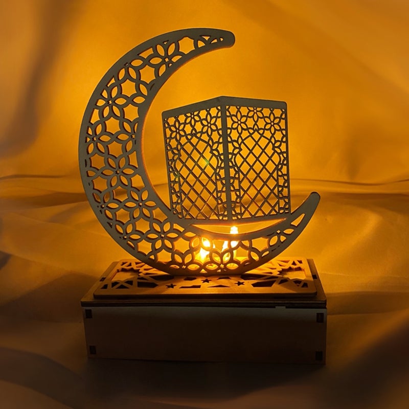 أضواء رمضان LED: ضواء حفلات الهلال يعمل بالبطاريات - ديكور متعدد الاستخدامات للمنزل والمطبخ والغرفة المعيشة والغرفة النومية والفناء والمنصة والاحتفالات الزفاف والعيد الميلاد - Image 1