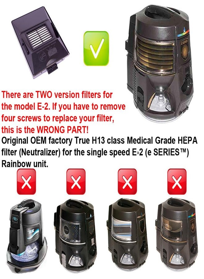 Rainbow Genuine HEPA Filter for E-2 eSERIES Second Version - TRUE H13 Medical Grade - Image 3
