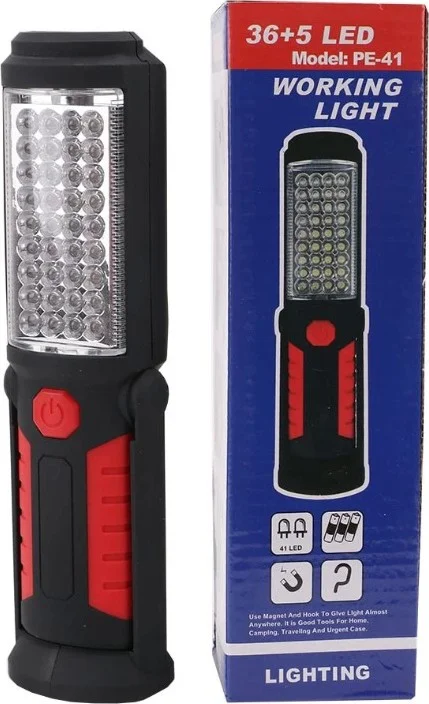 Lisinya Pe-41 36+5 LED 2 Mode Hook Magnet Battery Operated Work Lamp ( )