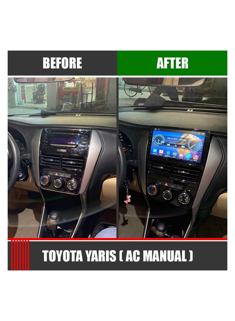 شاشة أندرويد لتويوتا ياريس 2018 2019 2020 2 جيجا بايت رام 32 جيجا بايت ذاكرة تدعم شاشة تعمل باللمس عالية الدقة مقاس 9 بوصات مدمجة بلوتوث راديو USB واي فاي متجر Play كاميرا احتياطية متضمنة - Image 2