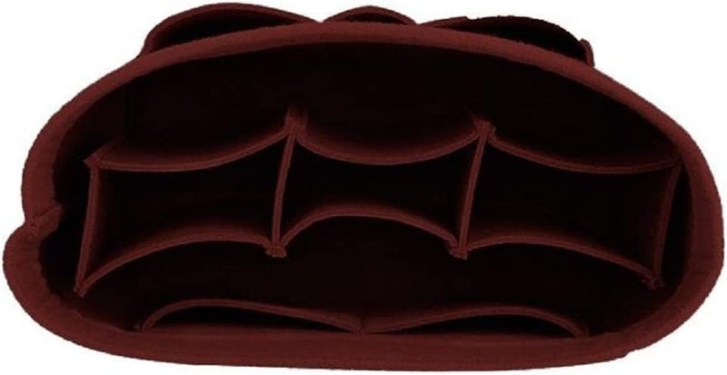 GREENSHEEP Women Felt Purse Organizer Storage Bag for Ladies Handbag Tote Bag Glasses Keys- (Maroon, Slender L, 13.8x3.35x5.9 inch) - Image 4