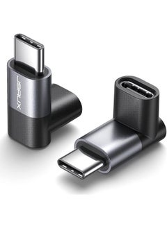 JSAUX 90 Degree Right Angle USB-C Male to USB-C Female Adapter, 2-Pack 40Gbps Data Transfer USB Type C Up & Down PD 60W Fast Charge Extender for Steam Deck, Switch and More Laptop, Tablet and Phone
