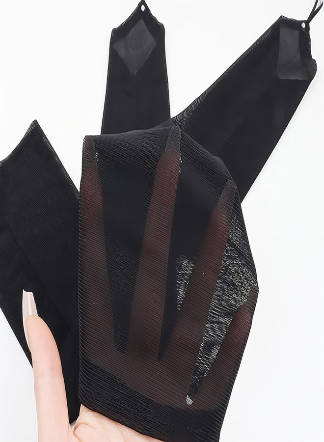 MASIKA Women's Black Long Gloves, Thin Mesh Fingerless Gloves, Party, Opera, Evening Dress, Gothic, CosPlay Accessories. - Image 3