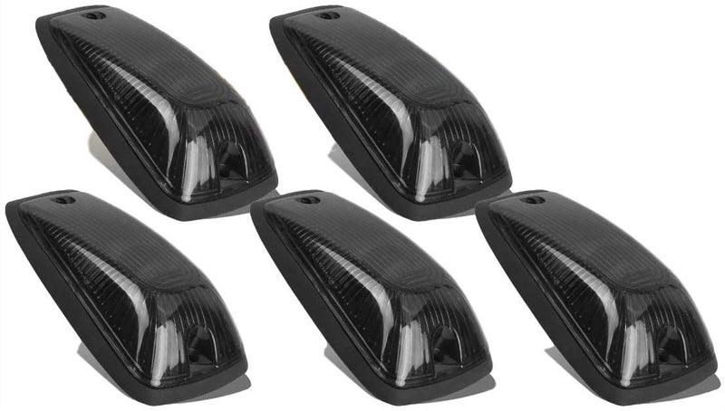 KMA 5pcs Smoked Lens Cab Roof Marker Lights, KOMAS Roof Top Lamp Clearance Running Light Replacement for Truck SUV 1988-2002 Chevrolet Silverado GMC C/K (Smoked Cover + Base) - Image 1