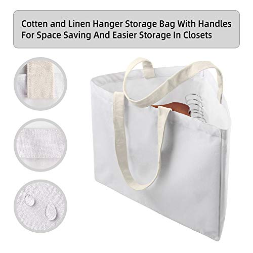 FresherAcc Clothes Hanger Organizer Holder for Space Saving, Hanger Triangle Storage Bag with Handles for Closet Tidier Laundry Rooms Wardrobe Drying Rack, Waterproof Portable Stacker Container (White) - Image 4