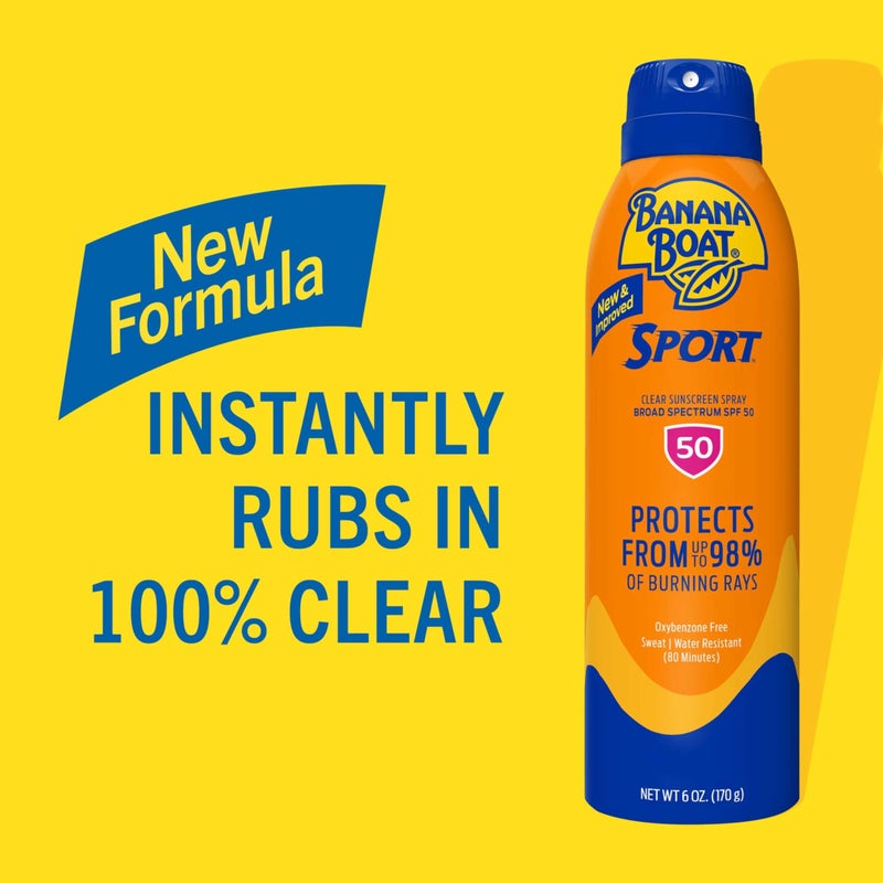 BANANA BOAT عبوة مزدوجة من بخاخ واقي الشمس Banana Boat Sport Ultra SPF 50 | بخاخ واقي الشمس Banana Boat SPF 50، بخاخ واقي من الشمس، واقي شمس مقاوم للماء، عبوة واقية من الشمس خالية من الأوكسي بنزون، 6 أونصات لكل عبوة - Image 2