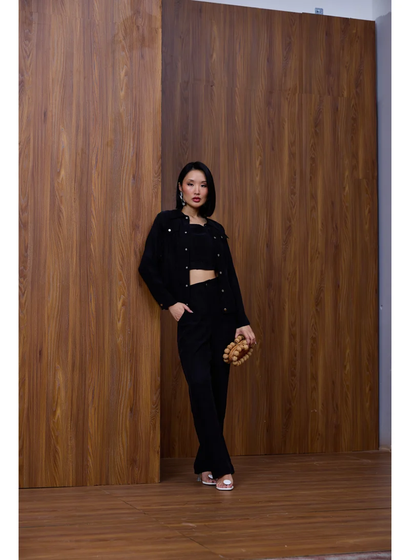 Ashita Fernandes  Square Neck Cropped Corset Top – Black for Women | Best Price UAE