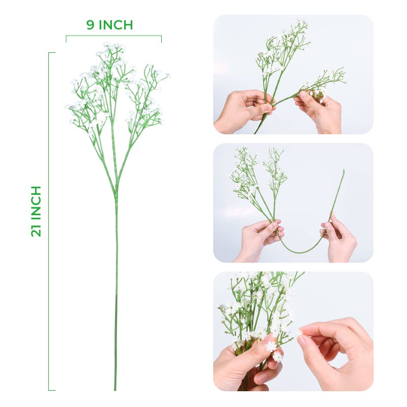 LYLYFAN Babys Breath Artificial Flowers,6 Pcs Gypsophila Faux Flowers for Wedding Party Home Garden Decoration - Image 2