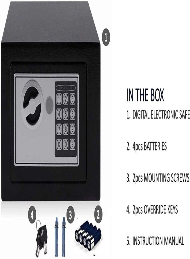 XIBO Digital Safe Fireproof and Waterproof Cabinet Lock Box with Keypad Keys, Pre Drilled Holes, Stainless Steel Security Box, Metal Storage Depository Safe, Easy Installation for Jewelry. - Image 4