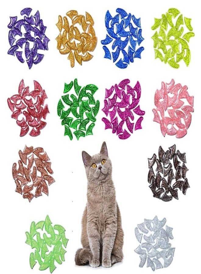 BohoBark Cat Nail Caps for Cats - (20 Caps, Multicolor) - Pet Soft Safe & Anti Scratch Paw Claw Cap | Nail Care Cover for Cats and Small Dogs - Image 1