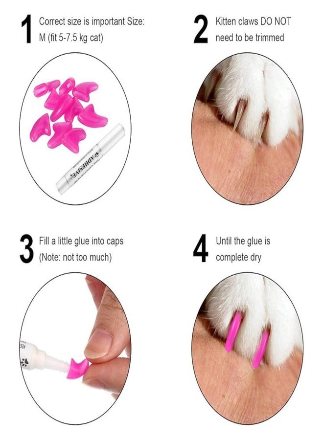 BohoBark Cat Nail Caps for Cats - (20 Caps, Multicolor) - Pet Soft Safe & Anti Scratch Paw Claw Cap | Nail Care Cover for Cats and Small Dogs - Image 4
