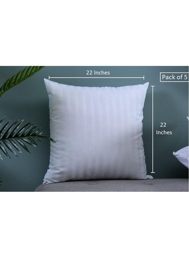 HFI UrbanArts Premium Polyester Fiber Cushion Fillers - Pack of 5 Pcs | 22 x 22 Inches | White - Image 2