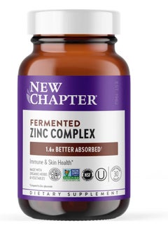 New Chapter Zinc Supplement, New Chapter Fermented Zinc Complex, ONE Daily for Immune Support + Skin Health + Non-GMO Ingredients, Easy to Swallow & Digest, 30 Count (1 Month Supply)  - Image 1