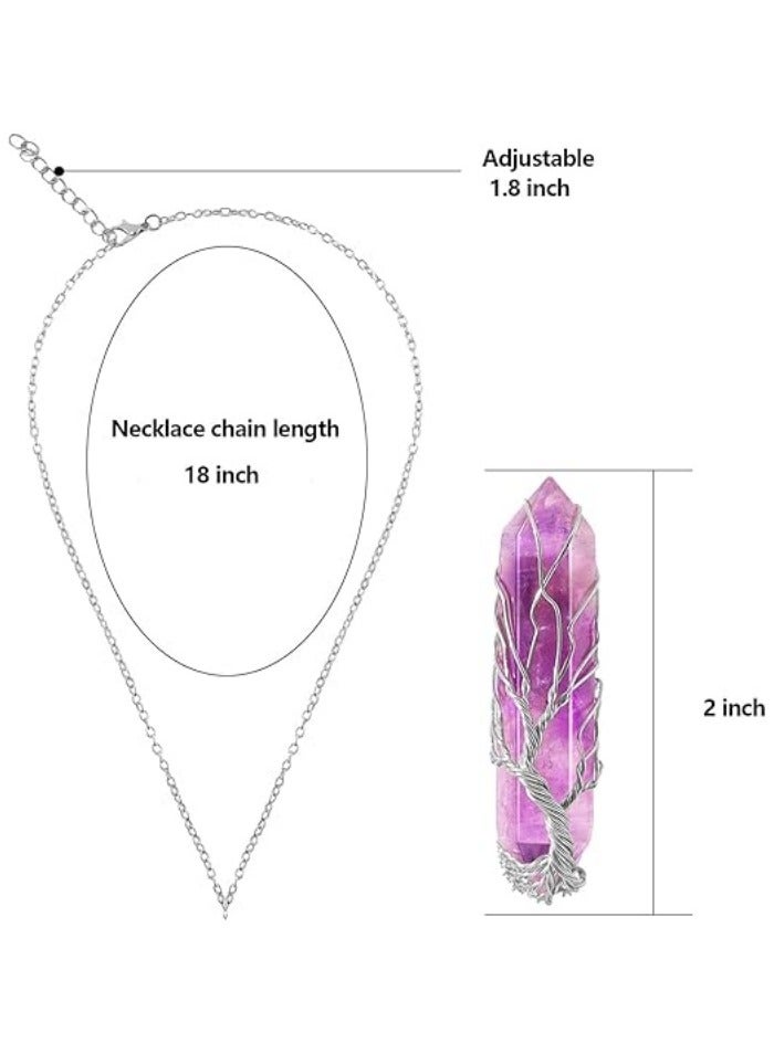 Handcrafted Wire-Wrapped Crystal Necklace with Hexagonal Natural Stone Pendant – Unisex Quartz Gemstone Jewelry for Women & Men - Image 2