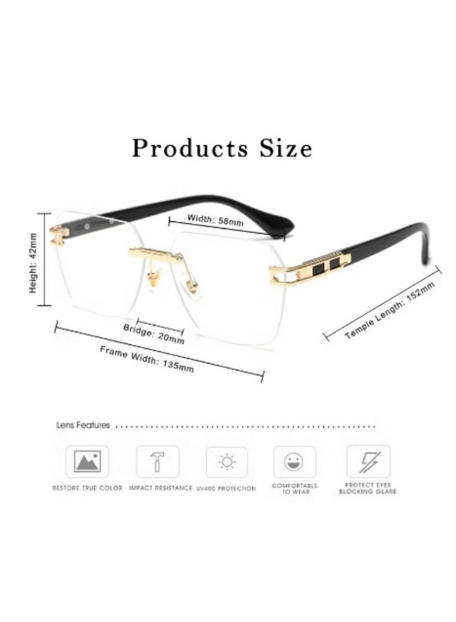 New Rimless Fashion Trend Sunglasses Personalized Sunglasses UV Protection Unisex - Image 2