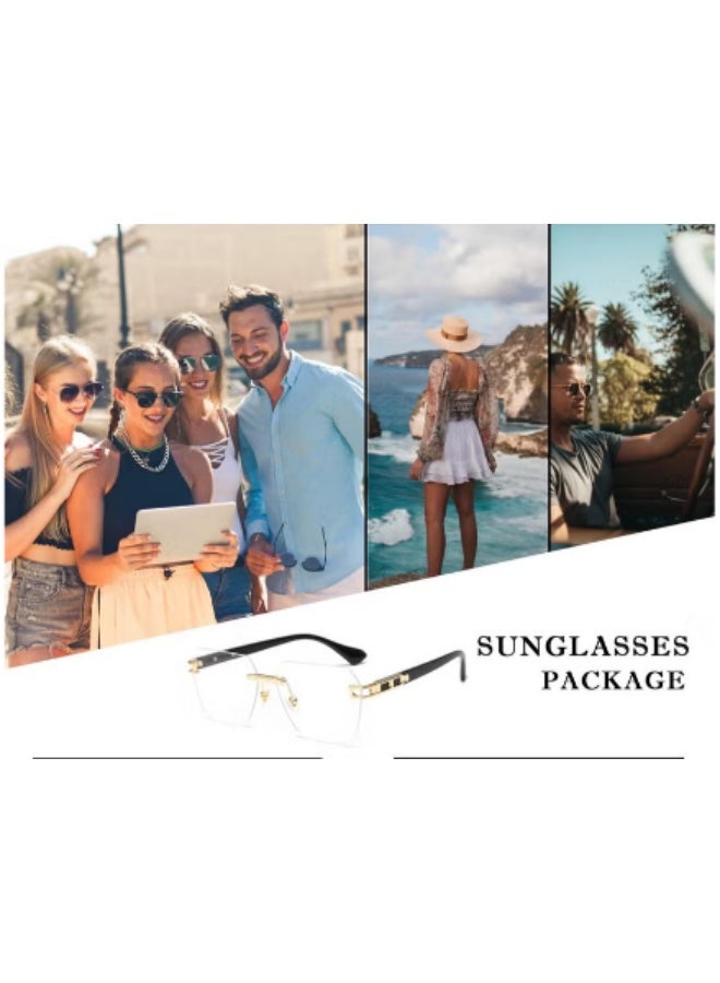 New Rimless Fashion Trend Sunglasses Personalized Sunglasses UV Protection Unisex - Image 4